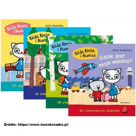 Cztery książeczki serii "Kicia Kocia i Nunuś".