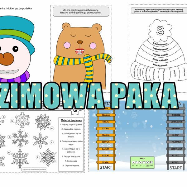 zimowe pomoce logopedyczne