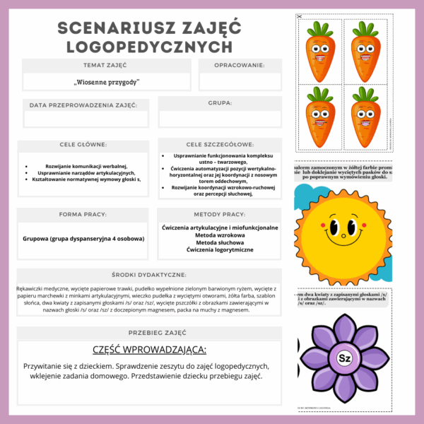 Scenariusz zajęć logopedycznych Wiosna