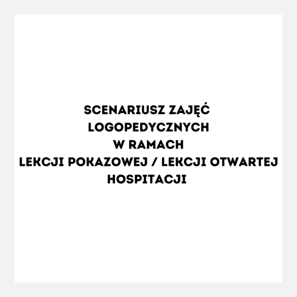 Scenariusz logopedycznej lekcji pokazowej pt. "Przygoda na wiosennej łące"